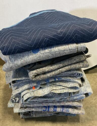 10 Moving Blankets/Furniture Pads, 72"x80", Mixed Blue/Grey, Quilted/Recycled Fiber, Lot ( R3 )