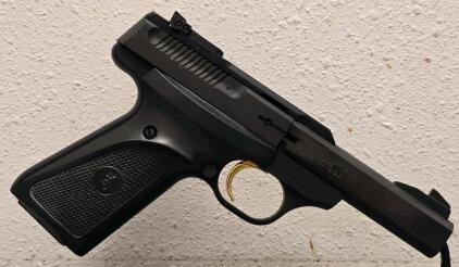 Browning Buck Mark .22LR Pistol, 5.5" Slab Barrel, Adjustable Sights, Gold Trigger, Case & Manual