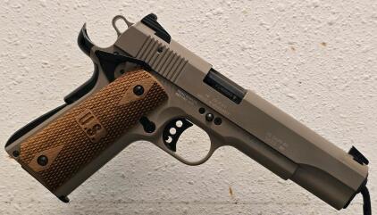 SIG Sauer 1911-22 .22LR, Flat Dark Earth, 5" Barrel, Wood "U.S." Grips, 2 Magazines, German-Made