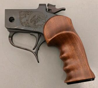 Thompson/Center Contender Frame, Custom Engraved, Walnut Grip, Single-Shot G1 Pistol Receiver, Serial 257824