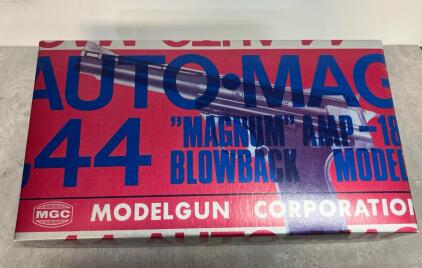 MGC Auto Mag Model 180 .44 Magnum Cap-Firing Blowback Replica with Box & Accessories, SN 075913
