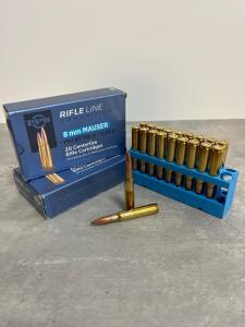 PPU 8MM Mauser 198Gr FMJ BT Rifle Line Ammunition, Box Of 20, Brass Case, Serbia Made (2 boxes)