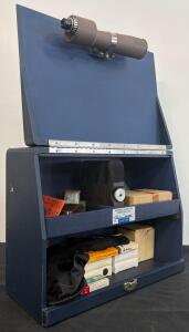 Pachmayr Super Deluxe Pistol Range Box with 10x40 Spotting Scope, Navy Blue (Location 9)