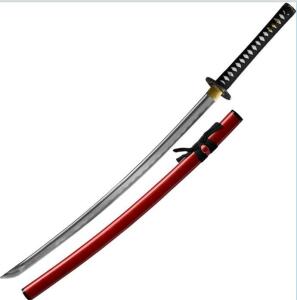 Hand Forged Armory Replicas Red Katana | 1045 Carbon Steel Blade, 27.5" Sharp, Faux Ray Skin Handle (Shelf 11)