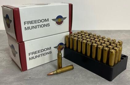 Freedom Munitions .223 Rem 60Gr Tracer Remanufactured Brass Ammo, 50 Rounds, FM223T60R ( 2 boxes)