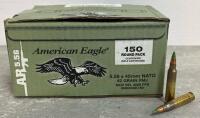 American Eagle XM855 5.56x45MM NATO 62Gr FMJ Green Tip 150 Round Box, 3020 FPS, Brass Case