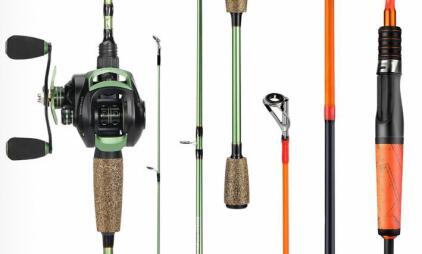 ONEBASS 7Ft Fishing Rod & Baitcasting Reel Combos &ndash; Medium Power, 2-Piece, Carbon Fiber (Location 8)