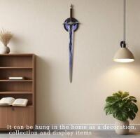 Fantasy Decorative Sword With Purple/Black Design, Stainless Steel Blade, Includes Wall Display Plaque (Shelf 5) - 3