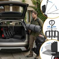 HWPZE GDC-001BK 3-In-1 Folding Wagon, 600 lbs Capacity, Bench Seat, All-Terrain, Black (Location 7) - 4