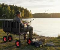HWPZE GDC-001BK 3-In-1 Folding Wagon, 600 lbs Capacity, Bench Seat, All-Terrain, Black (Location 7) - 5