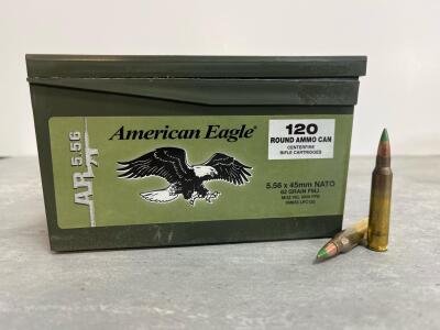 American Eagle 5.56 NATO XM855 62Gr Green Tip FMJ 120-Round Ammo Can