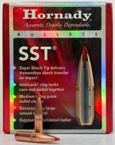 Hornady SST 6.5mm .264" 129 Gr Bullets, 100 Count, InterLock Polymer Tip, #26202, for Reloading