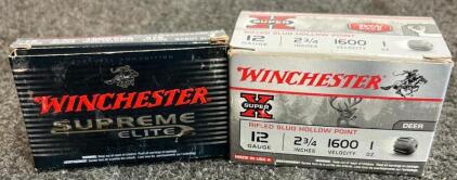 Winchester 12 Ga Slug Ammunition - Super-X Hollow Point, Supreme Elite Sabot, 2-3/4", 1600fps