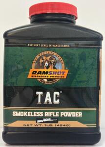 Ramshot TAC Smokeless Rifle Powder, 1 lb, Double-Base Spherical Propellant