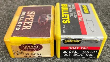 Speer .30 Cal 165gr BTSP & 7mm 130gr SP Bullets &ndash; Approx. 70-100 Each