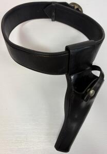 Herrett&rsquo;s Leather Gun Belt & Holster Set, Black, Fits Large Frame Revolver