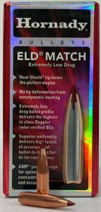 Hornady ELD Match 6.5mm (.264") 123gr Boat Tail Bullets, 100ct, Heat Shield Tip, #26176