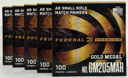 Federal Gold Medal AR Small Rifle Match Primers No. GM205MAR, 500ct, Non-Corrosive, USA