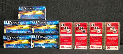 .17 Mach 2 Ammo 450 Rounds Eley & Hornady 17gr V-MAX Polymer Tip Rimfire Varminter
