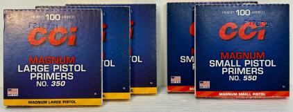 CCI Magnum Pistol Primers No. 350 & No. 550 &ndash; 5 Boxes Total