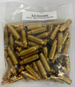 6.5 Grendel New Primed Brass Cases &ndash; 100 Count