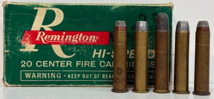 Remington Hi-Speed .45-70 Government 405gr LFN Brass Centerfire Ammo, Box of 20 + 6, Vintage