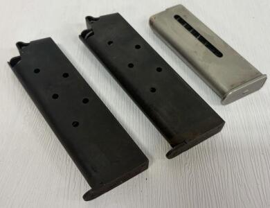Colt .380 ACP 6rd Magazines (x2) Blued & Seecamp .25 Auto 6rd Stainless Magazine for Compact Pistols