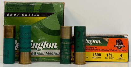 Remington 12 Gauge 3" Magnum Shotshells &ndash; HEVI-SHOT Turkey #4 & Nitro-Steel Waterfowl BB, Unfired