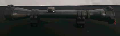 Rifle Scope with Butler Creek Flip-Up Lens Covers & Mounting Rings, 12-14" Length, Black Finish