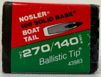 2 Boxes Nosler .270 Cal 140gr Ballistic Tip Rifle Bullets, 100 Count, Boat Tail, Part #43983 - 2