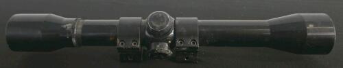 Black Rifle Scope w/ Mounting Rings, Approx. 3-9x Magnification, 40mm Objective, Standard Adjustment