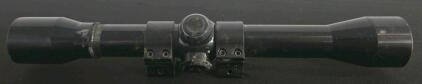 Black Rifle Scope w/ Mounting Rings, Approx. 3-9x Magnification, 40mm Objective, Standard Adjustment