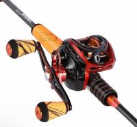 OneBass Baitcasting Rod & Reel Combo, 6.9 ft, 2-Piece, with 47.2" Sand Auger Pole (Location 8) - 4