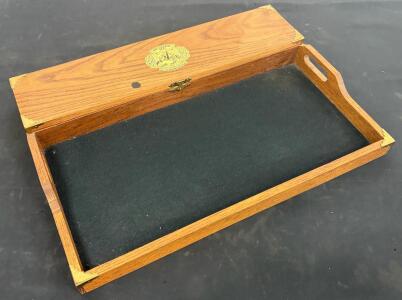 Power Play Wooden Gun Cleaning Tray with Storage Compartments and Brass Hardware (Location 9)