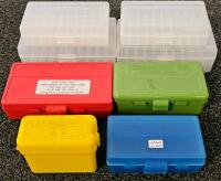 MTM CASE-GARD Pistol Ammo Storage Boxes (P50-9M, P50-25, P50-38, P50-20), Set of 4 Translucent 50-Round Plastic Ammunition Storage Cases (#12)