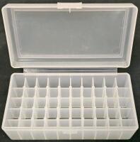 MTM CASE-GARD Pistol Ammo Storage Boxes (P50-9M, P50-25, P50-38, P50-20), Set of 4 Translucent 50-Round Plastic Ammunition Storage Cases (#12) - 17