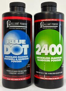Alliant Blue Dot & 2400 Smokeless Magnum Handgun Powder &ndash; 1 lb Each &ndash; Flake, USA Made