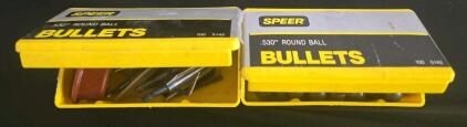 (2) Boxes Speer 5142 .530" Lead Round Ball Bullets, Partial Boxes (~40-50), for Muzzleloading Rifles