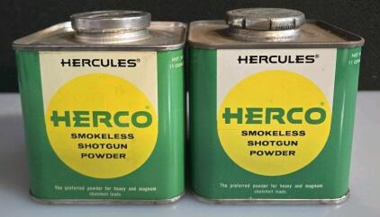 Vintage Hercules Herco 1 lb Smokeless Shotgun Powder Can, Double-Base, 1960s&ndash;70s, USA