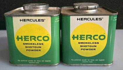Vintage Hercules Herco 1 lb Smokeless Shotgun Powder Can, Double-Base, 1960s&ndash;70s, USA