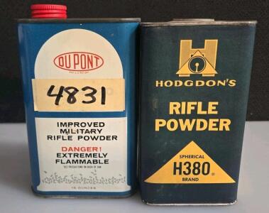 DuPont IMR 4831 and Hodgdon H380 Vintage Rifle Powder Cans