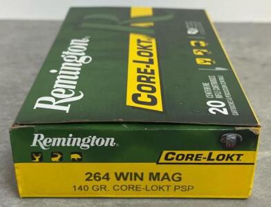 Remington Core-Lokt .264 Win Mag, 140gr PSP, 20 Rounds, Brass Cased Ammunition