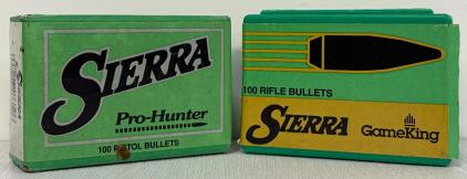 Sierra 30 Cal .308 Bullets, 135gr Spitzer (7350) for Pistol & 165gr Boat Tail Spitzer (2145) for Rifle, 100ct Each
