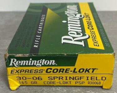 Remington Express Core-Lokt 30-06 Springfield 165gr PSP Ammo, 20rd Box, R3006B