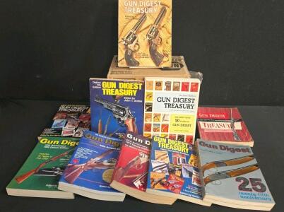 Gun Digest & Treasury Collection, 12 Vols, 25th-50th Anniv. Editions, John T. Amber, Ken Warner (Shelf 10)