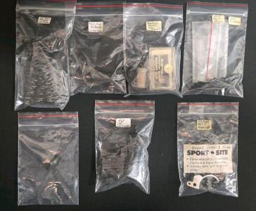 Vintage Firearm Parts Lot: Ruger Mark I Trigger, Bushnell S&W Mount, .45 & .22 Springs, Extractors