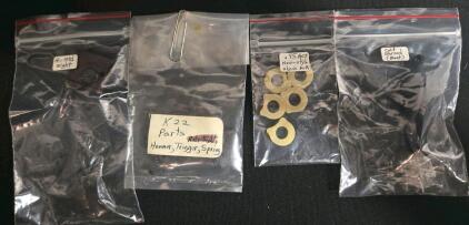 Smith & Wesson K-22 Hammer Trigger, Hi-Standard Sight, 1911 .45 ACP Buffers, Colt Shroud Parts Lot