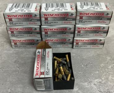 (10) Boxes Winchester Super-X T22 Match .22LR 40gr LRN Ammunition &ndash; 500 Rounds