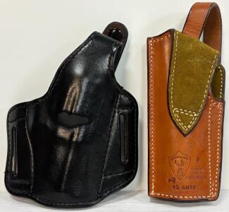 Vintage Safariland .45 Auto Magazine Pouch & Smith & Wesson BLW-624 Holster for S&W 624 3" .44 Revolver (Location 12)