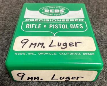 RCBS 9mm Luger 4-Die Set with Original Box &ndash; Steel, Standard 7/8"-14